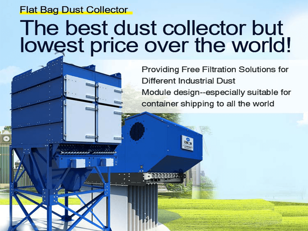 Flat bag dust collector